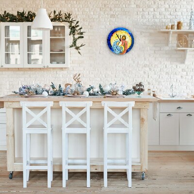 Relógio de parede Redondo-Natal Abstração Família Inverno