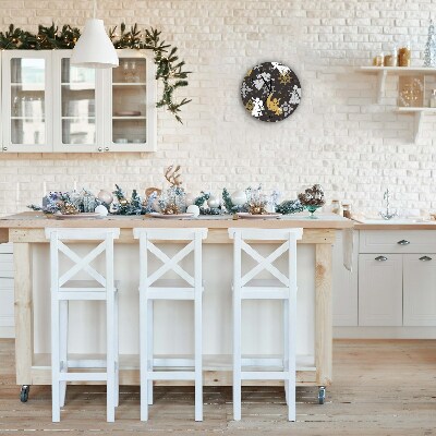 Relógio de parede Redondo-Flocos de neve anjos natal