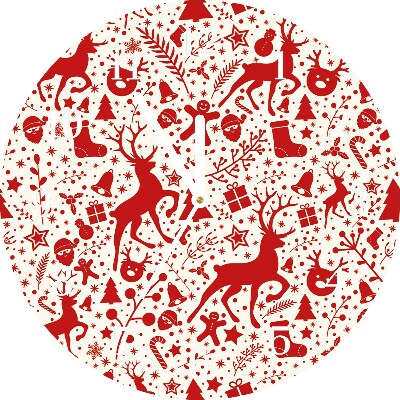 Relógio de parede Redondo-Decoração de Natal com Rena de Inverno