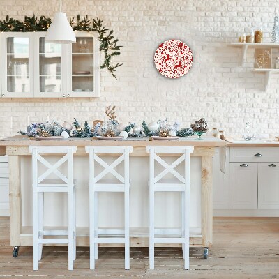 Relógio de parede Redondo-Decoração de Natal com Rena de Inverno