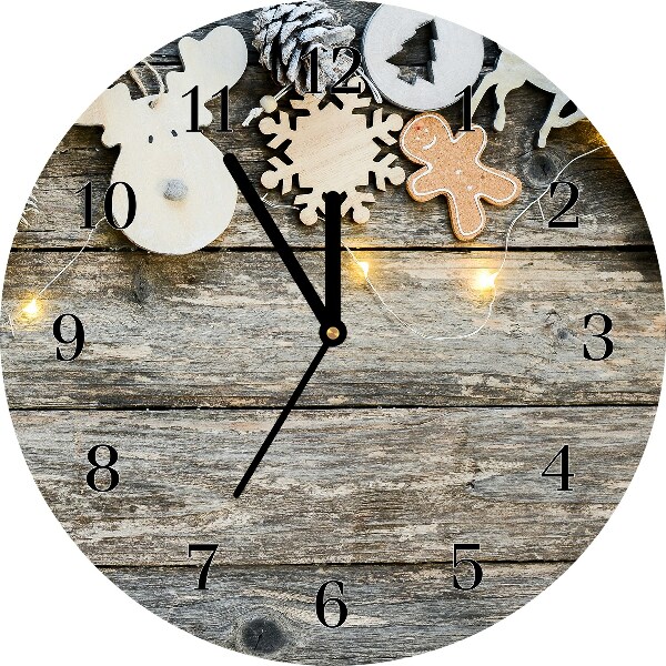 Relógio de parede Redondo-Árvore de Natal, presentes, decoração de feriados