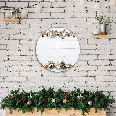 Relógio de parede Redondo-Biscoito de gengibre para as férias de Natal