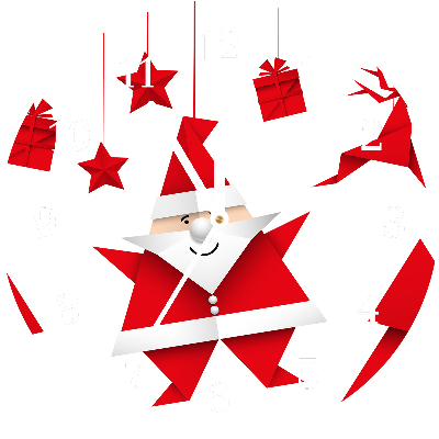 Relógio de parede Redondo-Presentes de Natal do Papai Noel