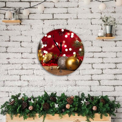 Relógio de parede Redondo-Árvore de Natal, enfeites de Natal, decorações