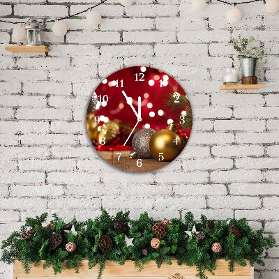 Relógio de parede Redondo-Árvore de Natal, enfeites de Natal, decorações