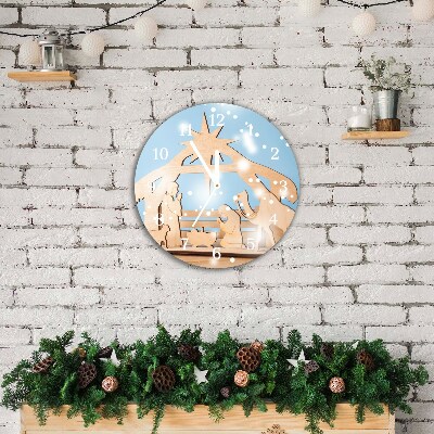 Relógio de parede Redondo-Estábulo Sagrado do Inverno