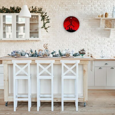 Relógio de parede Redondo-Férias de Natal com Estrelas