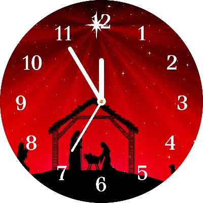 Relógio de parede Redondo-Férias de Natal com Estrelas