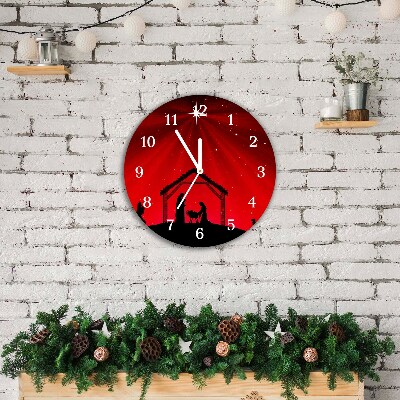 Relógio de parede Redondo-Férias de Natal com Estrelas