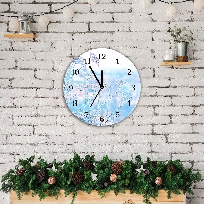 Relógio de parede Redondo-Natal de neve de inverno