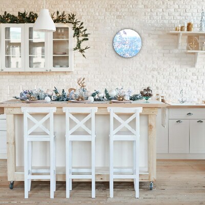 Relógio de parede Redondo-Natal de neve de inverno