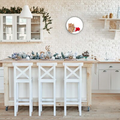 Relógio de parede Redondo-Gatos Natal Papai Noel