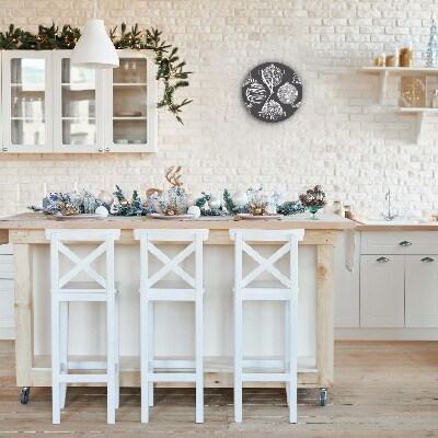 Relógio de parede Redondo-Bolas de Natal abstratas de inverno