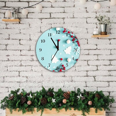 Relógio de parede Redondo-Decorações de floco de neve de Natal