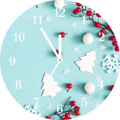 Relógio de parede Redondo-Decorações de floco de neve de Natal