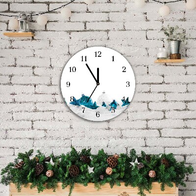 Relógio de parede Redondo-Enfeites Decorações de Natal Neve