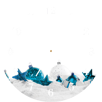 Relógio de parede Redondo-Enfeites Decorações de Natal Neve