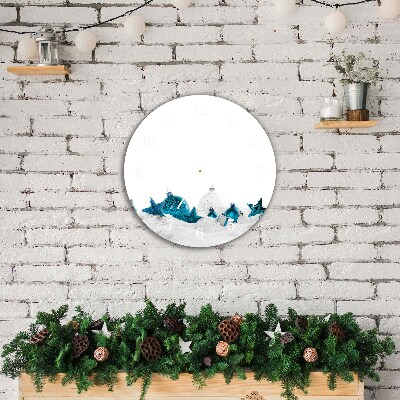 Relógio de parede Redondo-Enfeites Decorações de Natal Neve