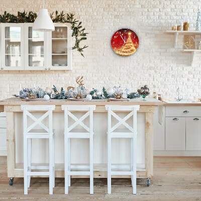 Relógio de parede Redondo-Árvore de Natal abstrata Inverno sagrado