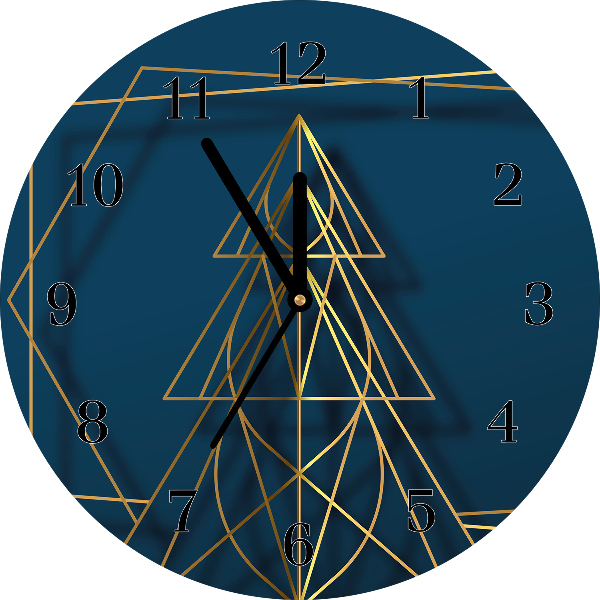 Relógio de parede Redondo-Árvore de Natal para as férias de Natal