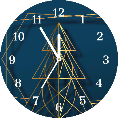 Relógio de parede Redondo-Árvore de Natal para as férias de Natal