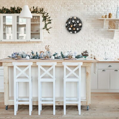 Relógio de parede Redondo-Decorações de bolas de Natal