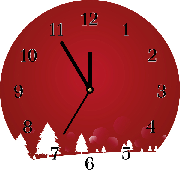 Relógio de parede Redondo-Árvores de Natal Feriados Flocos de Neve