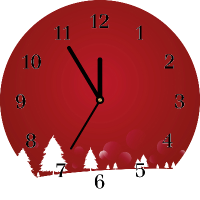 Relógio de parede Redondo-Árvores de Natal Feriados Flocos de Neve