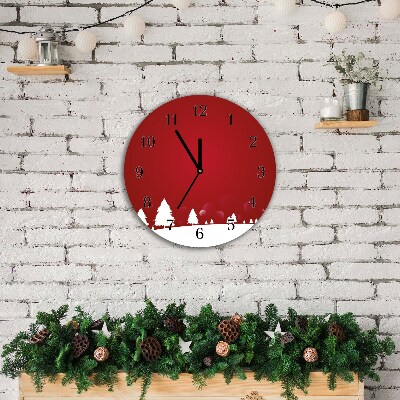 Relógio de parede Redondo-Árvores de Natal Feriados Flocos de Neve