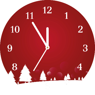 Relógio de parede Redondo-Árvores de Natal Feriados Flocos de Neve