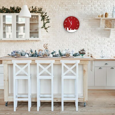 Relógio de parede Redondo-Árvores de Natal Feriados Flocos de Neve