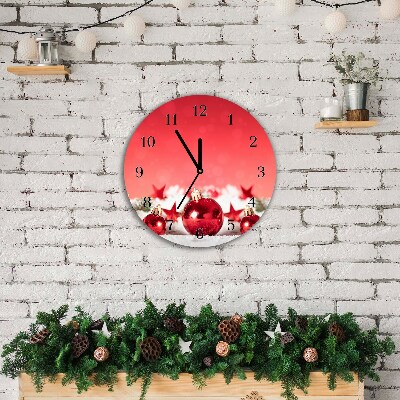 Relógio de parede Redondo-Presente de Natal com bolas de neve