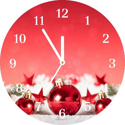 Relógio de parede Redondo-Presente de Natal com bolas de neve