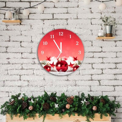 Relógio de parede Redondo-Presente de Natal com bolas de neve