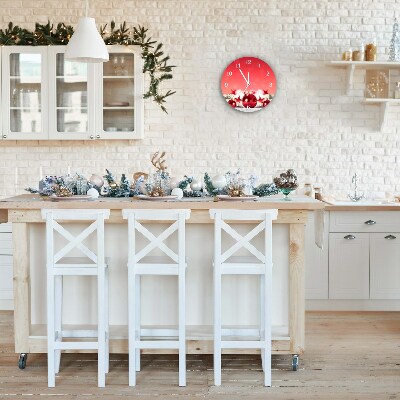 Relógio de parede Redondo-Presente de Natal com bolas de neve