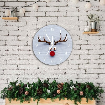 Relógio de parede Redondo-Rudolph, a rena do Natal