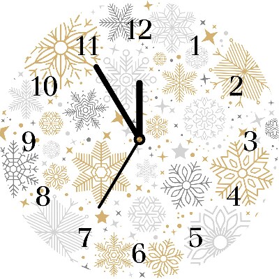Relógio de parede Redondo-Flocos de neve Natal Inverno