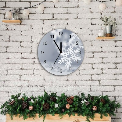 Relógio de parede Redondo-Decoração de Natal com Flocos de Neve