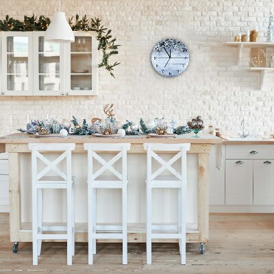 Relógio de parede Redondo-Feriados Flocos de neve Inverno Geada