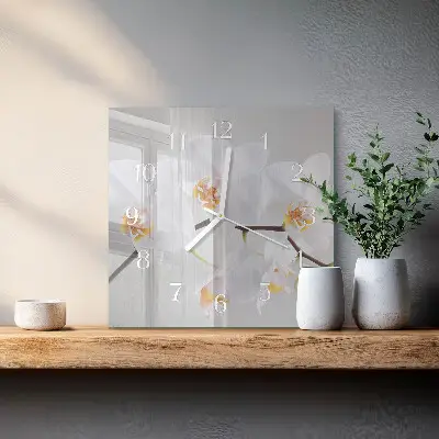 Relógio quadrado Orquídea