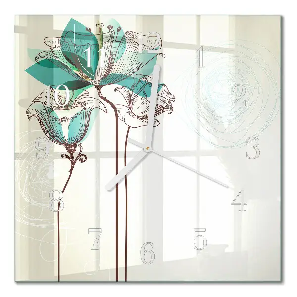 Relógio decoração Flores vintage