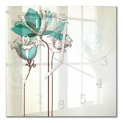 Relógio decoração Flores vintage