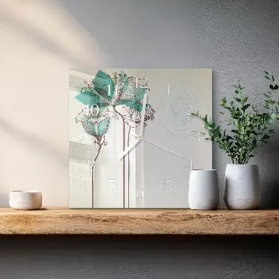 Relógio decoração Flores vintage