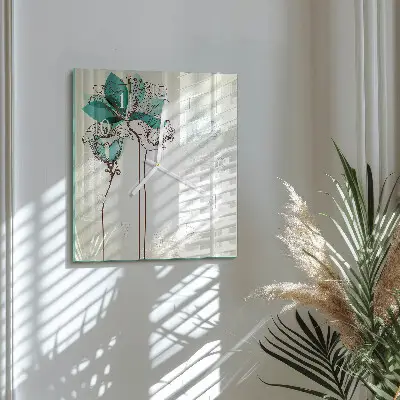 Relógio decoração Flores vintage