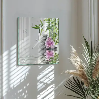 Relógio decoração Pedras e orquídeas