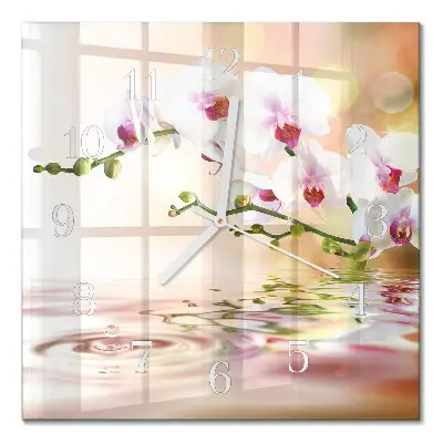 Relógio quadrado Orquídea