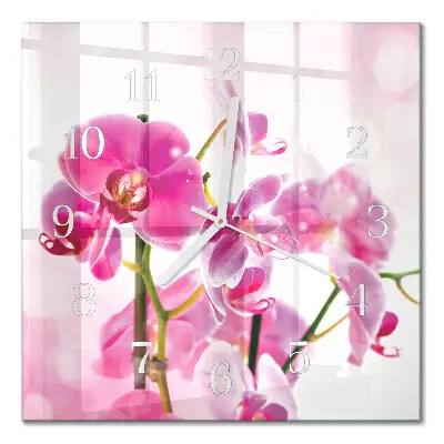 Relógio quadrado Orquídea