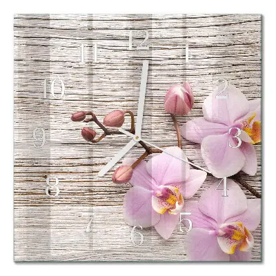 Relógio quadrado Orquídea