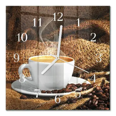 Relógio quadrado Grãos de café