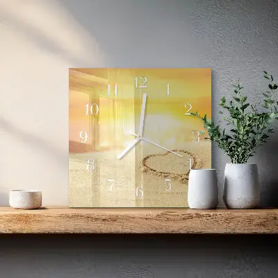 Relógio decoração Coração na Areia